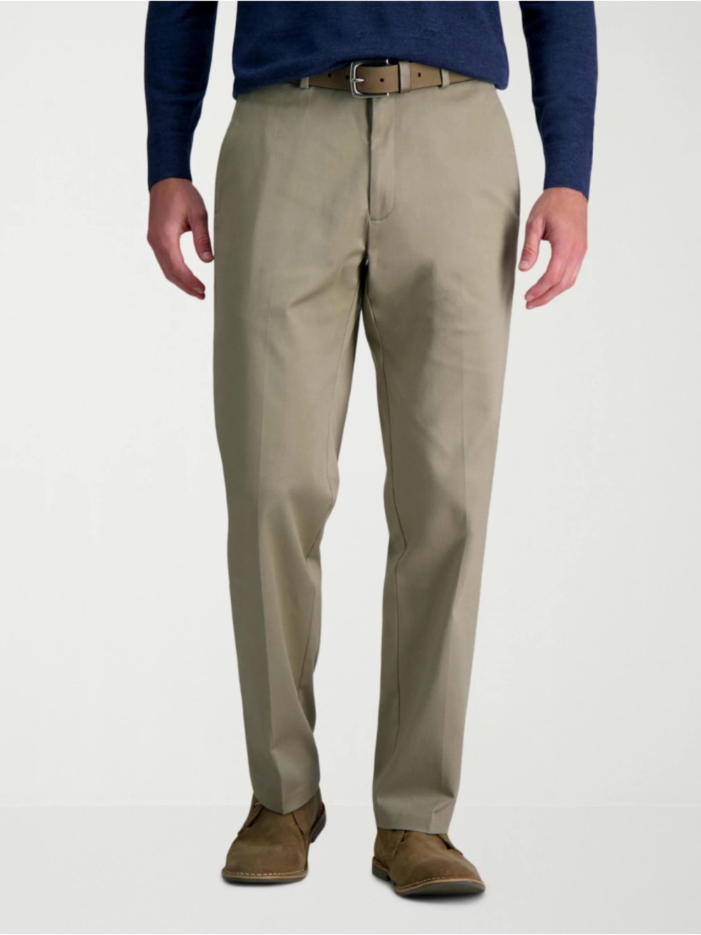 Men’s Haggar Classic Fit Khaki Dress Pants Flat Front Premium No Iron